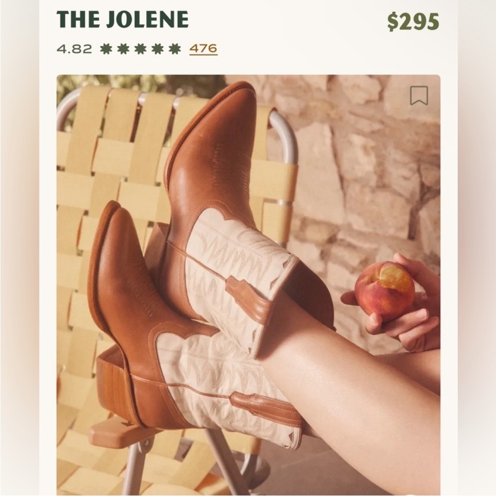 The Jolene Women's Tan and Cream Boots EUC